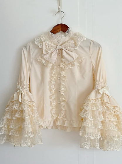 Lace Apricot Sleeves Layered Bell Lolita Blouse