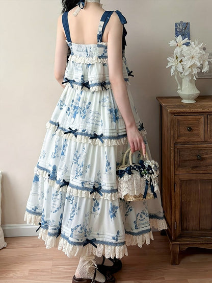 Sommerrock plus Mulberry Blue Cami Print Top + Lolita Verfügbare Setgrößen