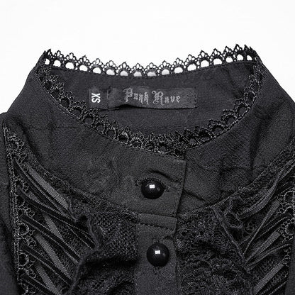 Shirt Double-collar Goth Black