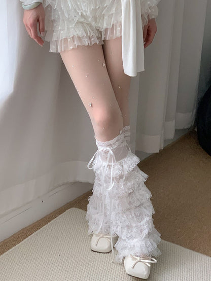 Strumpfhose Weiß Verzierter Strass