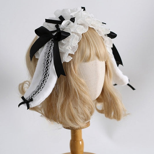 バニーディテール耳カラーKC蝶結びフリルロリータオプション8スイート