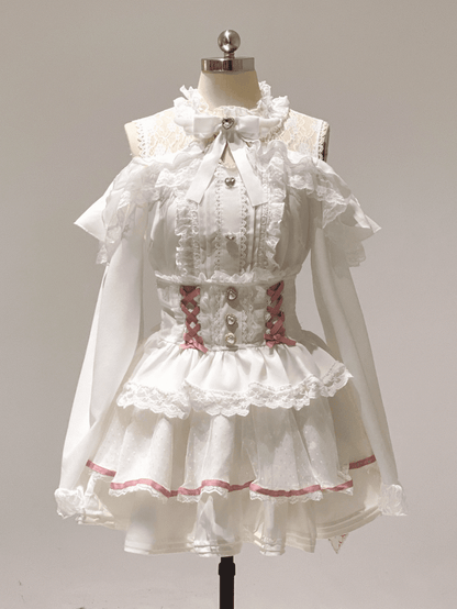 Neckline Illusion Shoulder with Open Blouse Jirai Baggy Kei