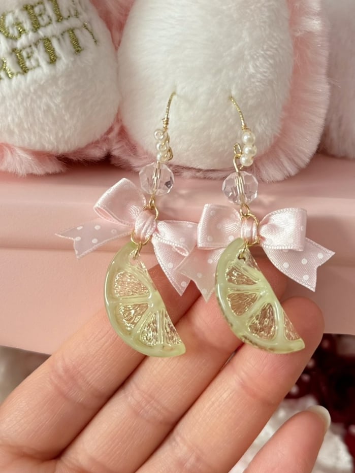 Lemon Bowknot Ear Color Decorated Options 3 Polka-dot Clips Pattern