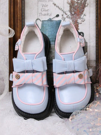 Ribbon Shoes Platform Velvet Lolita