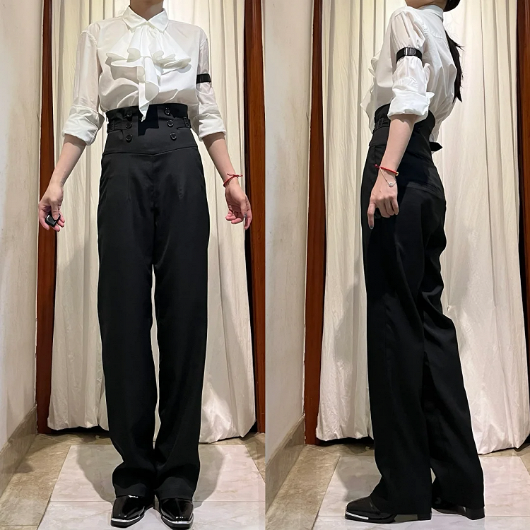 Black Corset Waist Fashion Belt Lolita Pants Ouji High