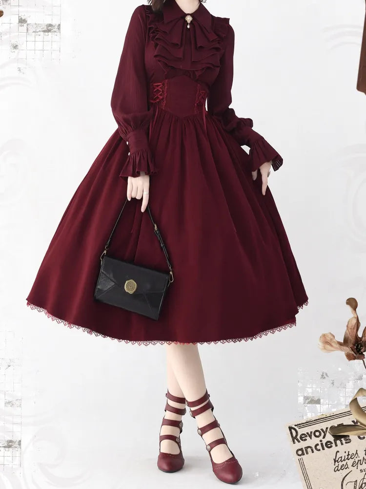 Hoch reversibler Lolita-Gürtel mit Knochen, eleganter Rock, Korsett-Taille