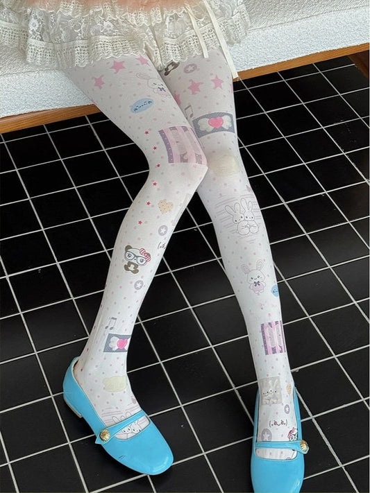 Pattern Dot Cute Tights Polka Bunny