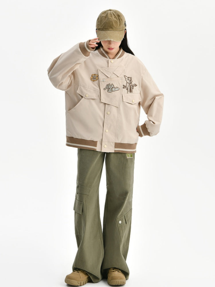 Zootopia Grüne Vintage Cargohose mit geradem Bein