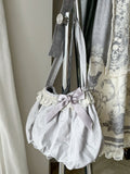 Pink Bag Gray Blue Hand /