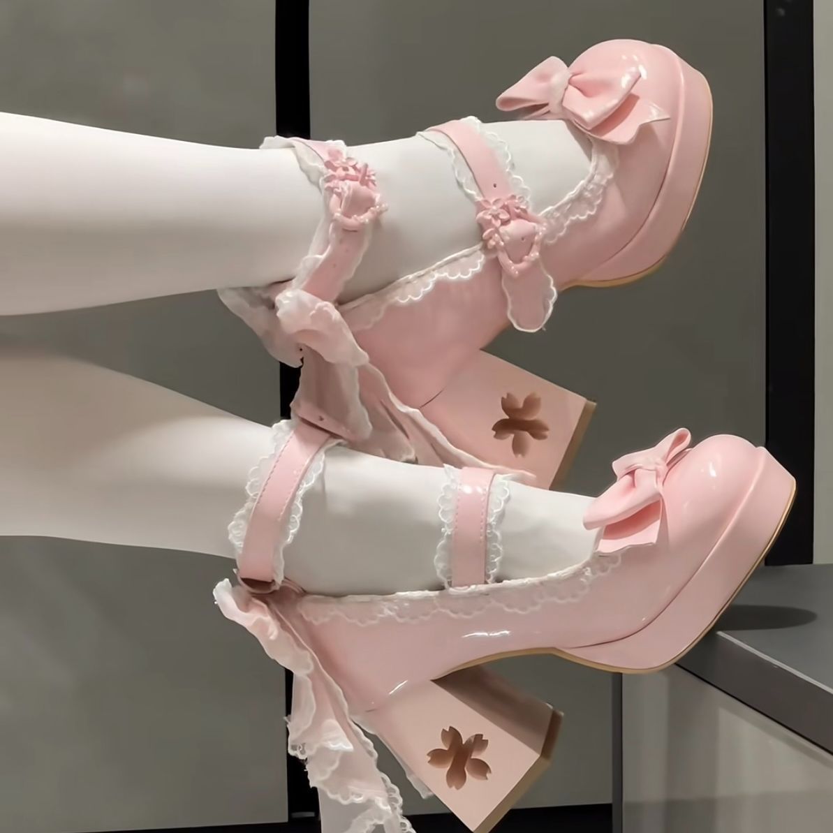 Lolita Sakura Bow Heels – Sweet Cherry Blossom Lolita Shoes
