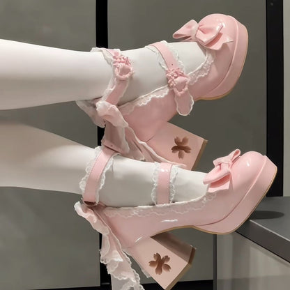 Lolita Sakura Bow Heels – Sweet Cherry Blossom Lolita Shoes