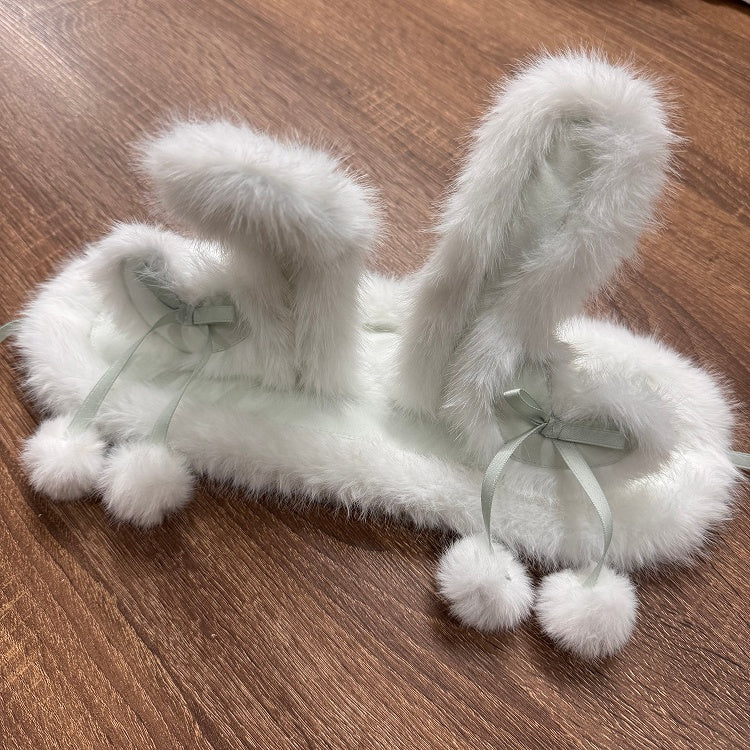 Pink Ears Plush Mint Green with / Bunny Sweet Lolita Hairband