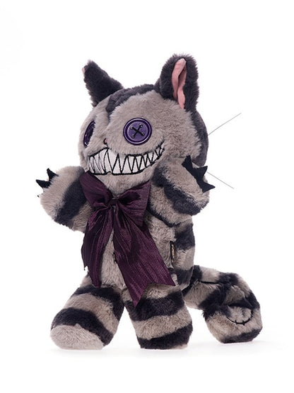 Cheshire Gray Cat Plushie Brown Canvas Bag A Guro Kawaii with