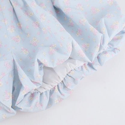 Blue Floral Print Bubble Shorts - serendipity