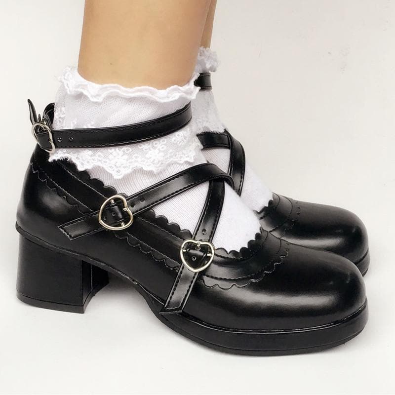 Bow Custom SP167935 Made Black Shoes Detachable Lolita