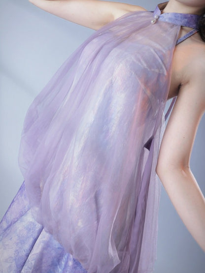 Light Purple Halter Neck Top - sijinstudio