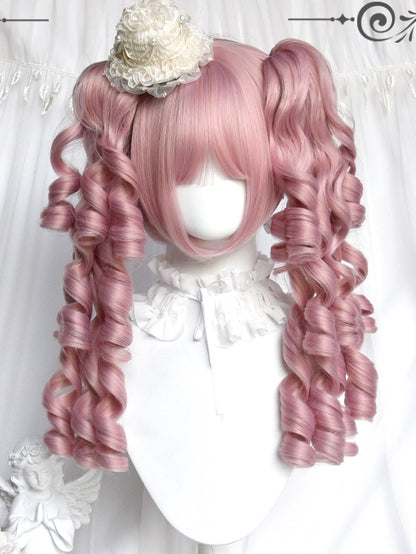 Claw Clips Curly Roman Ponytails Pink