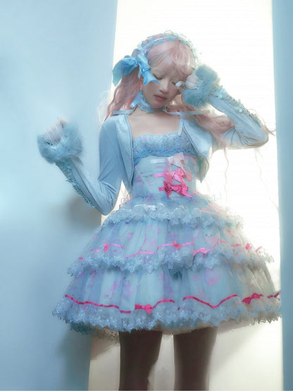 / Black Hairband Blue Pink