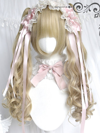 Ponytails Claw Wavy With Two Long + Wigs Blonde Clips Bangs Short