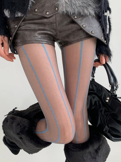 Wheat Pantyhose Ear Sheer Vintage Vertical Pattern