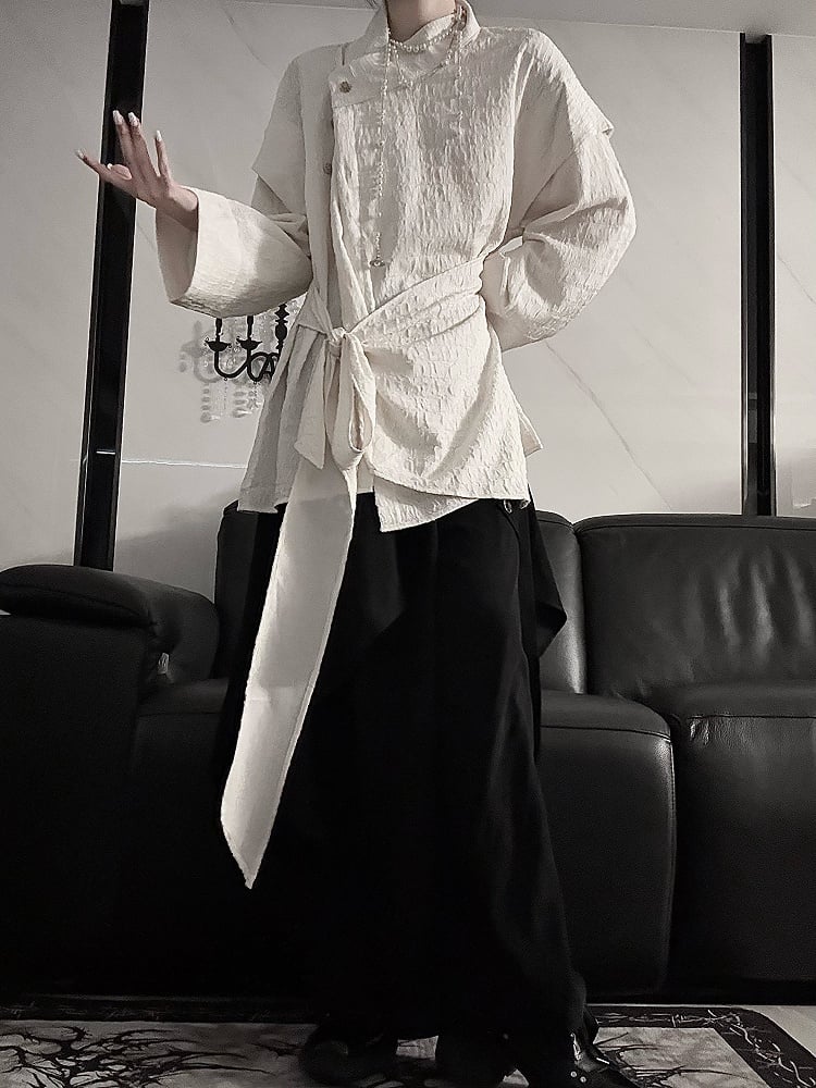 Wide-Leg Black with High-Waisted Lolita Ruffle Trim Ouji Pants Skirt