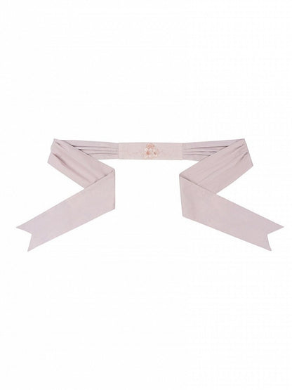 Floral Embroidered Waist Belt in Black and Pink - Yimu Walnut