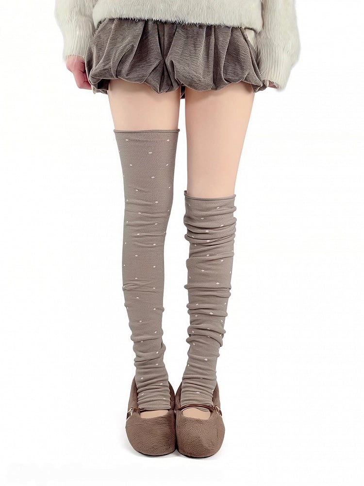 Stirrup (3 Colors) Polka Dot Stockings Over-the-Knee Slouchy