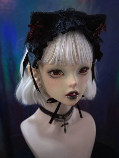 Gothic Lace Cat Ear Headband - Strange Sugar