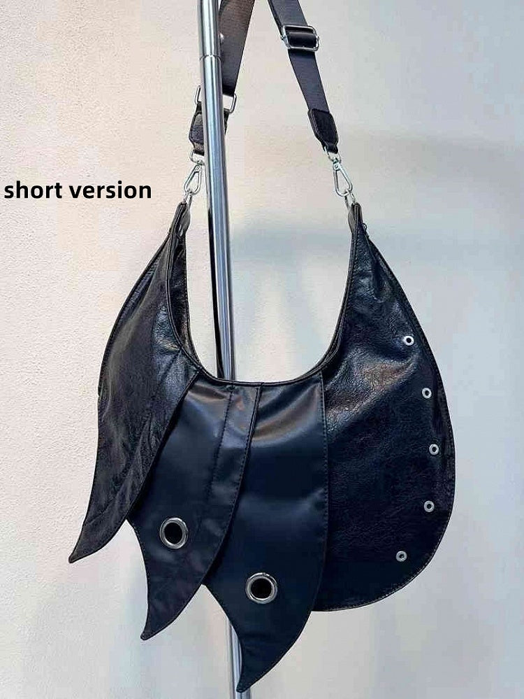 Black Punk Armor Large PU Crossbody Bag - Antiphase