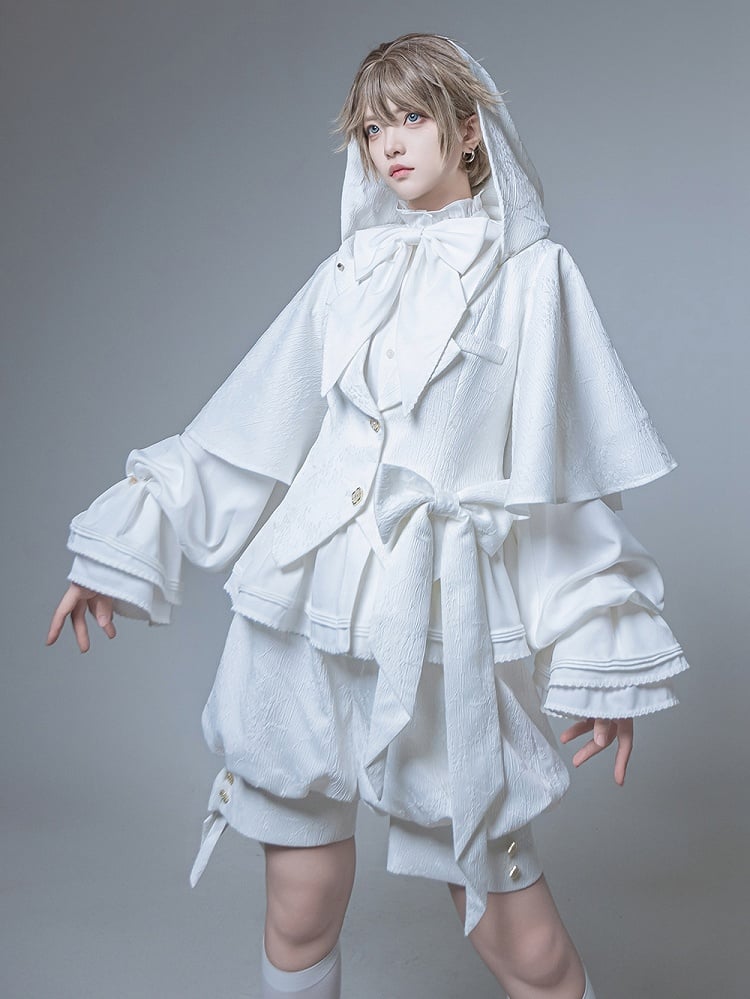 Knickerbocker Shorts Ouji Stoff Fashion Jacquard Weiß