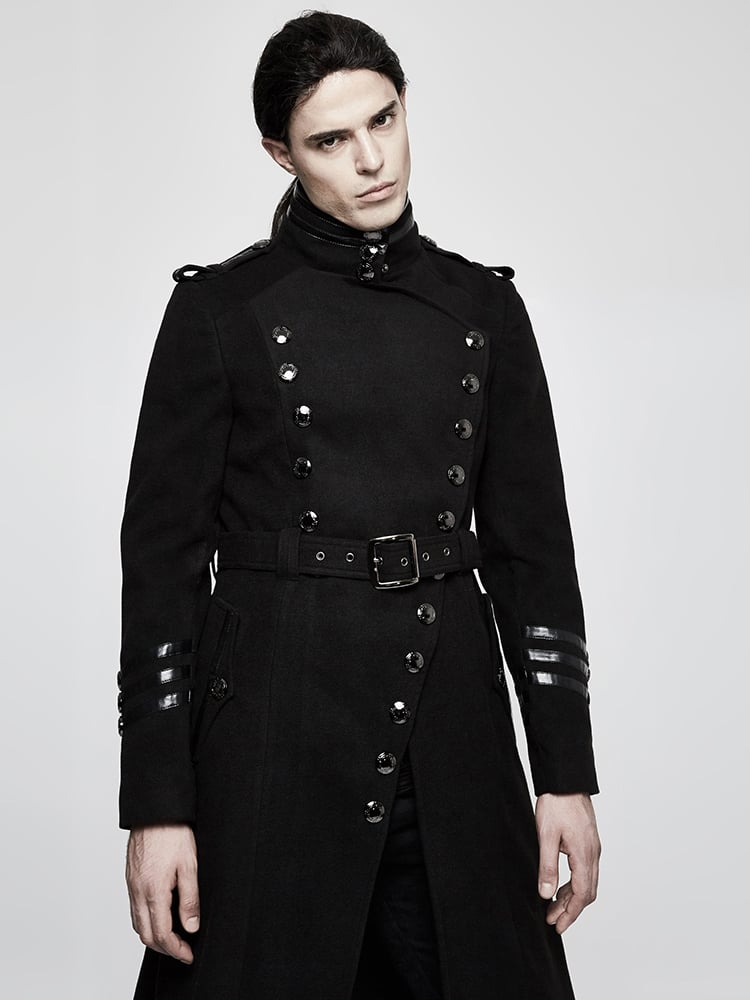 Black Men's Military Worsted Uniform Jacket