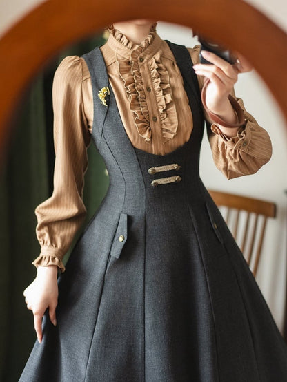 Dress Vintage Under Bust Lacing with Black Back Elegant