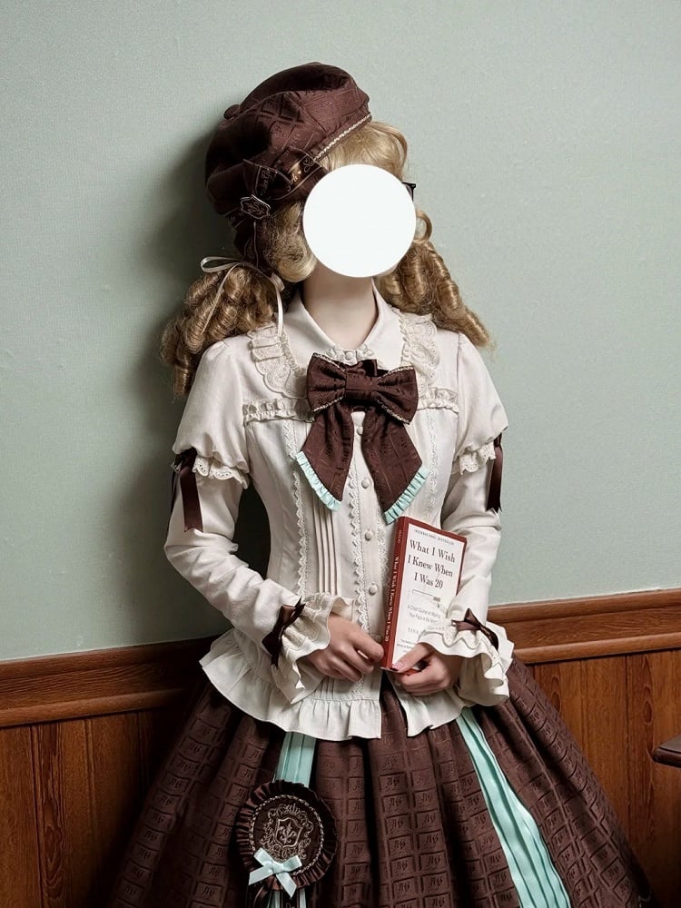 Lolita Chocolate Bowknot with Brown Beret