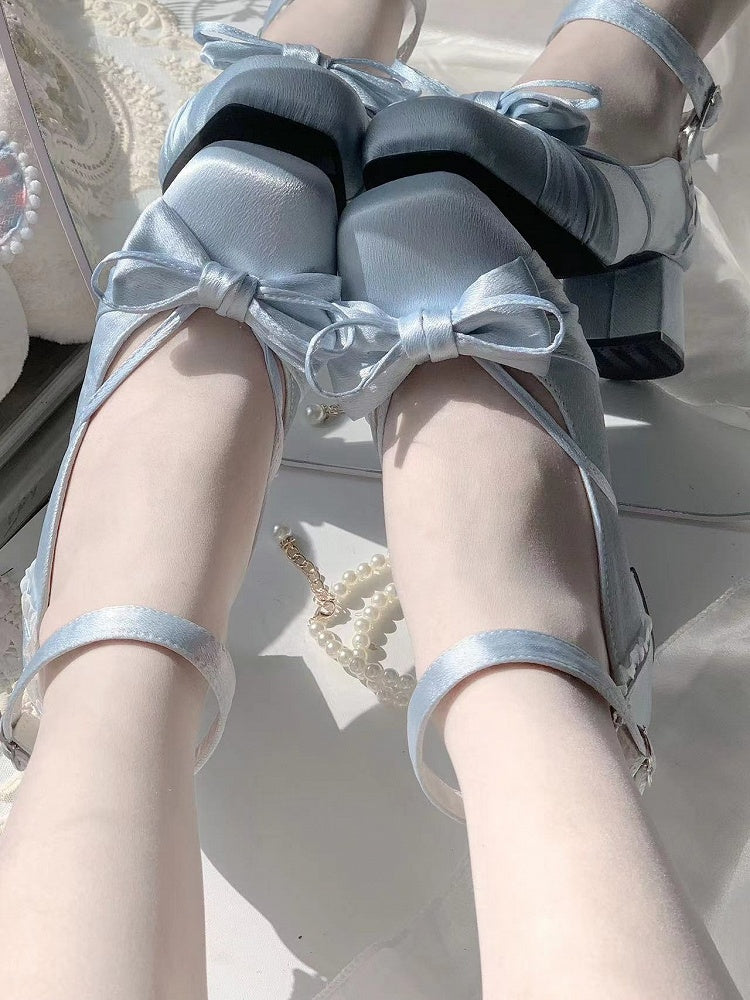 Blue Elegant Mary Janes with Detachable Straps by Love Letter