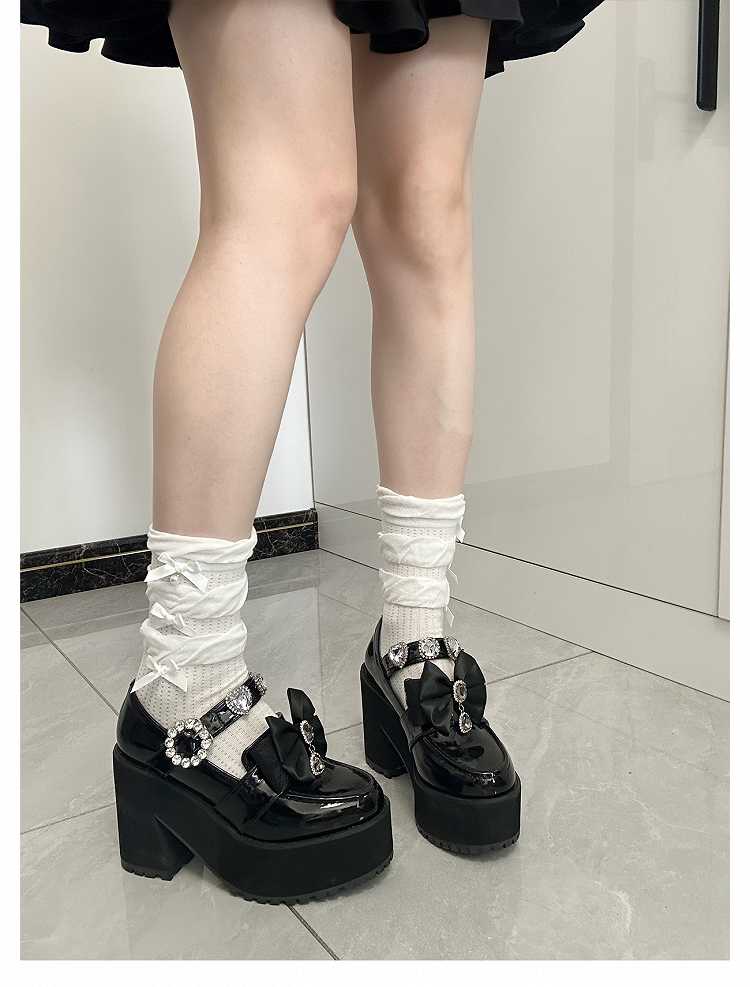 Bow with Mid-Calf Option Socks Triple-Layer 6 Balletcore Details Colors