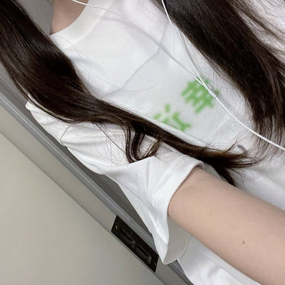 T-Shirt Cotton Cartoon Print with White