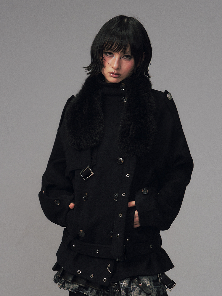 Collar Lapel Jacket with Black Punk