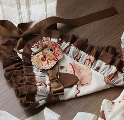 Embroidery Lolita Headscarf Available in Patch colors with 3 Biscuit