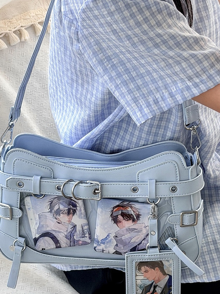 6 Colors Transparent Crossbody Ita Shoulder Bag with Cat Theme - Wudong Shop
