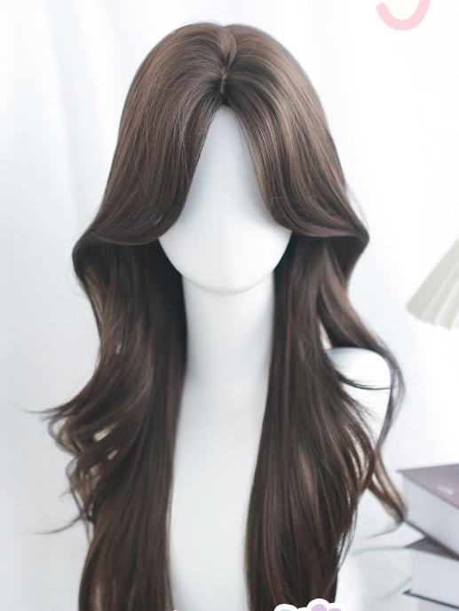 Wigs Wavy Brown/Black 55-60cm Long