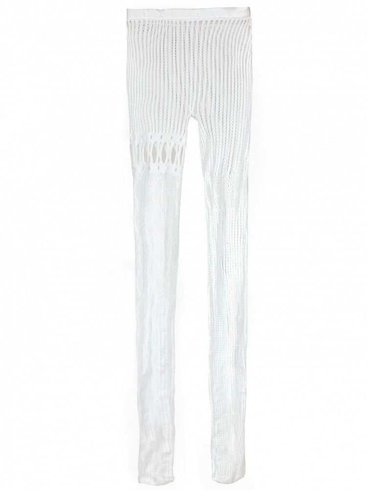 Cutout Options Tights Y2K Fishnet Design 4 Asymmetrical Color