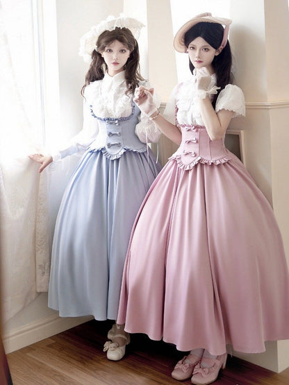 Büste Kleid Rand Rosa Unter Gewelltem Pullover Rock Rüschen Lolita Trimmen Klassisch Elegant