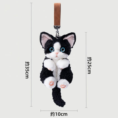 Wine Black/Gray/White Accent Cute Cat Red Skirt with Devon Keychain