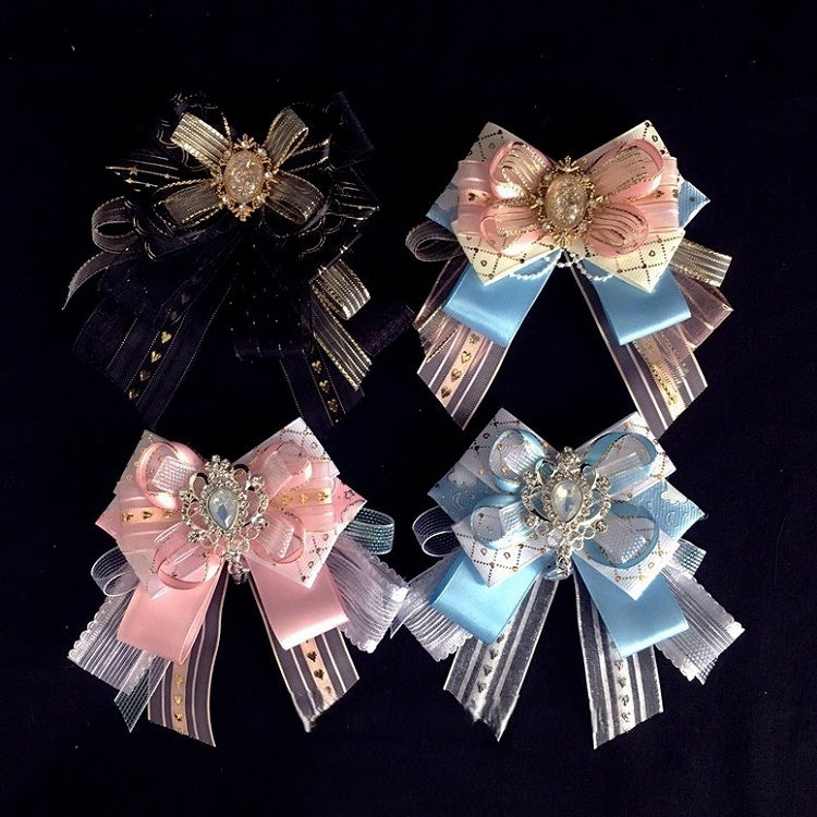4 Bow Hairclip Options Decorated Rhinestone