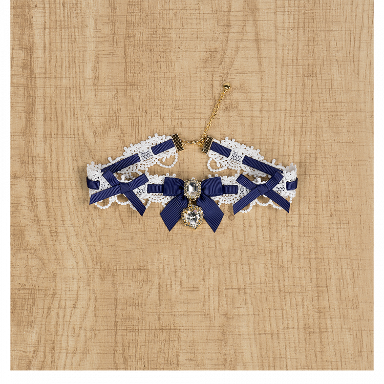 Chain Layer 11 Detachable Double Beaded Heart Jirai Choker Kei Charms Rhinestone with Options