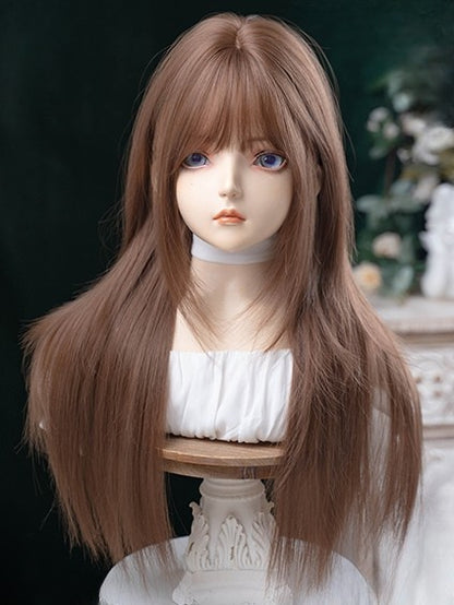 Gerader Pony mit Perückenlänge Air Brown 73CM