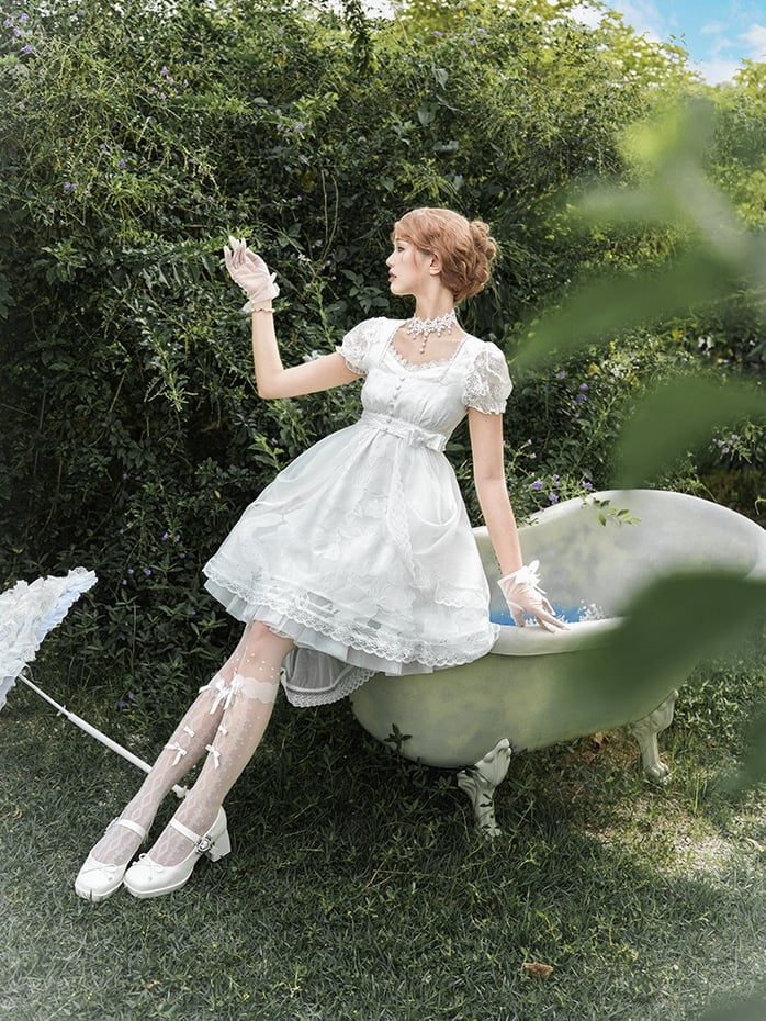 Weiße Version Träger Spaghetti Kurzes Kleid Verstellbarer V-Ausschnitt