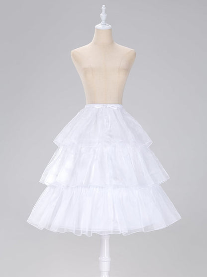 Lolita Length Fish-bone Petticoat White Adjustable