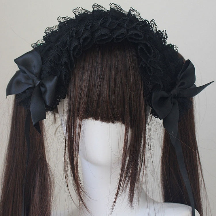 Bowknot Details Lace Trim Hairband