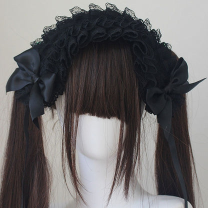 Bowknot Details Lace Trim Hairband